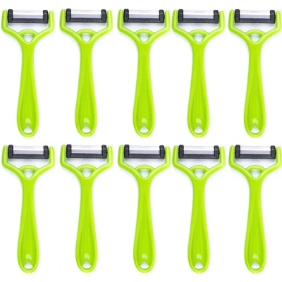 Afbeelding van Solingen Dunschiller Uno Y Model Kunststof Mes 4,2 cm Groen 10 stuks