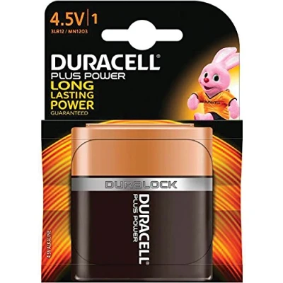 Afbeelding van DURACELL Plus 4,5 volt MN1203 3LR12 lege batterij 1 pack