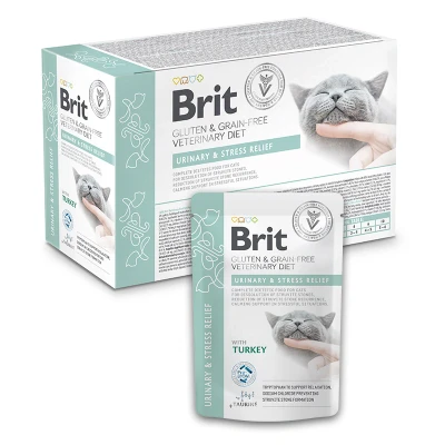 Afbeelding van Brit Veterinary Diet Urinary &amp; Stress Relief Kat Pouch
