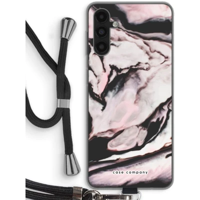 Afbeelding van Case Company® hoesje met Koord geschikt voor Samsung Galaxy A13 5G Roze stroom Telefoonhoesje Zwart Bescherming aan alle Kanten en Over de Schermrand