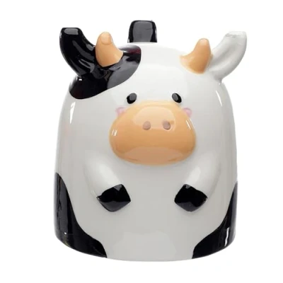 Afbeelding van Puckator Bramley Bunch Farm Cow Mok van keramiek voor levensmiddelen, decoratieve geschenkdoos thuis, keuken, kantoor, thee, koffie, warme chocolade, hoogte 11 cm, breedte 13,5 diepte 10,5 cm