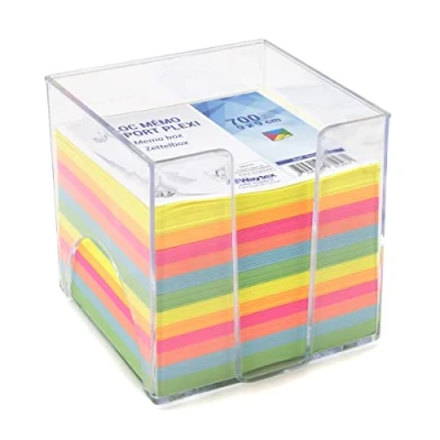 Afbeelding van WAYTEX 931151 memoblok 700 kleurrijke notities 9 x cm met transparante kunststof houder