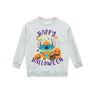 Afbeelding van Disney Lilo en Stitch Halloween sweatshirt voor meisjes, trui fans van kleding, officiële merchandise, grijs.