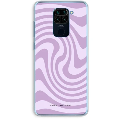 Afbeelding van Case Company® hoesje geschikt voor Xiaomi Redmi Note 9 Swirl Paars Soft Cover Telefoonhoesje Bescherming aan alle Kanten en Schermrand