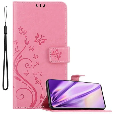 Afbeelding van Cadorabo Hoesje geschikt voor Samsung Galaxy S20 in BLOEMEN ROZE Beschermhoes bloemmotief met magnetische sluiting, standfunctie en kaartsleuven Book Case Cover Etui