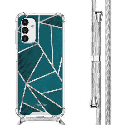 Afbeelding van iMoshion Hoesje Geschikt voor Samsung Galaxy A13 (5G) met Koord Design Meerkleurig / Petrol Green Graphic