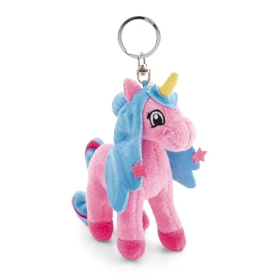 Afbeelding van Lissy Pony Eenhoorn Roxy Sleutelhanger, 10 cm, roze, dierenhanger met metalen ring om op te hangen aan sleutels, touw, tas en meer