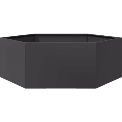 Afbeelding van vidaXL Plantenbak zeshoek 138x120x45 cm staal zwart