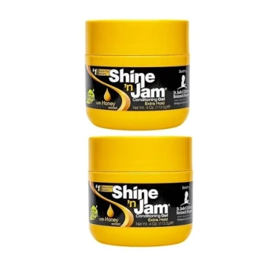 Afbeelding van Ampro Shine n Jam Conditioning Gel, Extra Houd ingedrukt 4 oz (2 stuks)