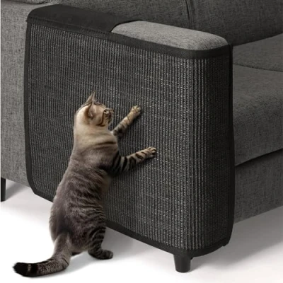 Afbeelding van Navaris katten krabmat Bescherming van meubels Voor banken en stoelen Krabbescherming Rechts Zwart