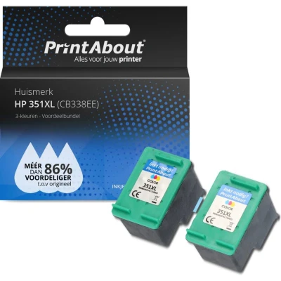 Afbeelding van Huismerk HP 351XL (CB338EE) Inktcartridge 3 kleuren Voordeelbundel Hoge capaciteit