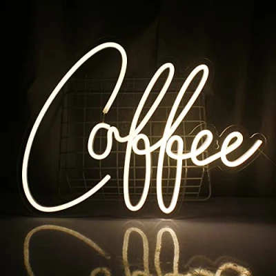 Afbeelding van Wanxing Neonlicht Café LED teken letters neon voor café, bar, club, restaurant, kamerdecoratie (warm wit)