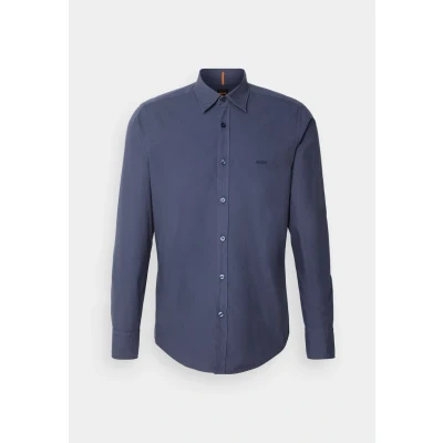 Afbeelding van HUGO BOSS heren Regelant slim fit overhemd met logo in de kleur Donkerblauw, maat: S