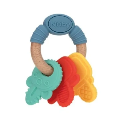 Afbeelding van Nûby Hout/Silicone Bijtsleutels 3mnd+
