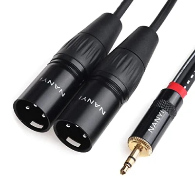 Afbeelding van NANYI XLR naar 3,5 mm splitterkabels, TRS stereo mannelijk twee mannelijk, Y splitter adapterkabel (0,5 m)