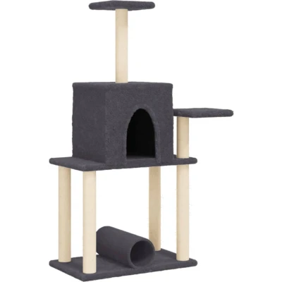 Afbeelding van vidaXL Kattenmeubel met sisal krabpalen 122 cm donkergrijs