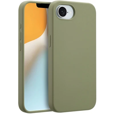 Afbeelding van Accezz Hoesje geschikt voor iPhone 16e Liquid Silicone Backcover MagSafe Cooper Green