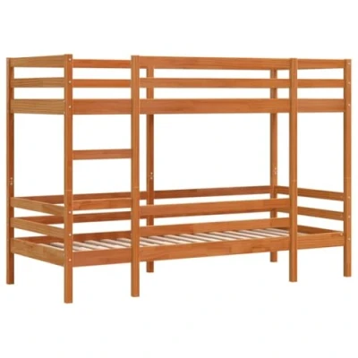 Afbeelding van vidaXL Stapelbed massief grenenhout wasbruin 90x200 cm