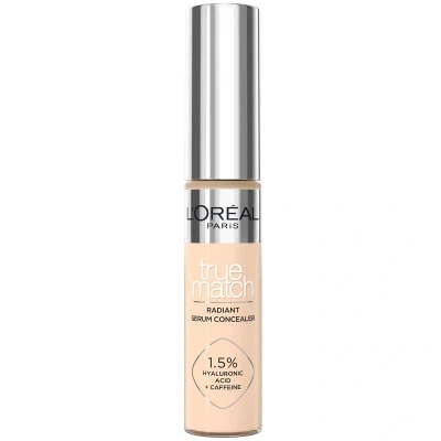 Afbeelding van L&#039;Oréal Paris True Match Radiant Serum Concealer geschikt voor de gevoelige huid verrijkt met 1,5% hyaluronzuur en cafeïne hydratatie verfrissing medium dekking stralende finish verzorgt als een oogserum 3R 11 ml
