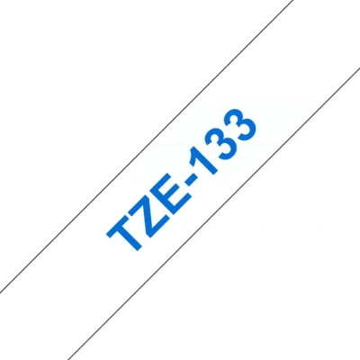 Afbeelding van TZ 133 12mm blue on transparant laminated (8m)