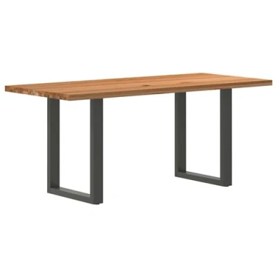 Image de vidaXL Table à manger marron clair bois de chêne massif rectangulaire3304162