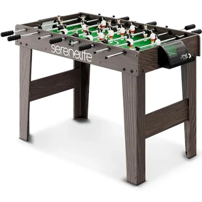 Afbeelding van SereneLife Voetbaltafel, Tafelvoetbalset met 2 Mini Voetballen, Scoreborden, Stevige en Sterke Poten, Opvouwbaar of Standaard