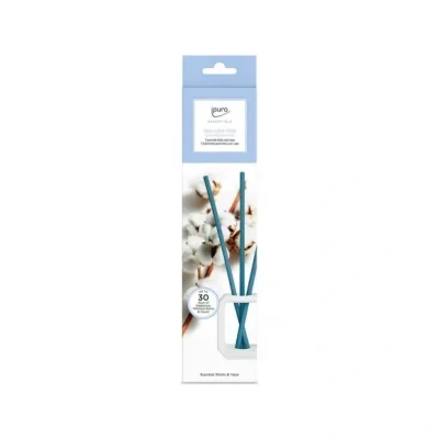 Afbeelding van Ipuro Scented Sticks &amp; Vase Set Cotton Fields Wit