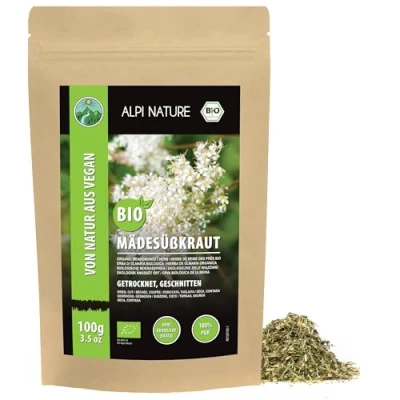 Image de Alpi Nature Reine des Pres Tisane BIO 100g, Herbe de Prés Séchée et Coupée, Thé en Vrac