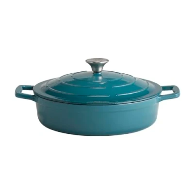 Afbeelding van APS 88314 5 Stars Gietijzeren stoofpan met deksel geschikt voor inductie en oven dekselhouder, Ø 28 cm, 3 liter, turquoise