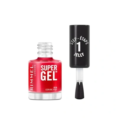 Afbeelding van Rimmel Super Gel Jelly Gloss, 016 Cerise Pop, Vernis longue tenue, Application facile, Manucure effet gel, Résistant aux éclats Formule Clean 12 ml