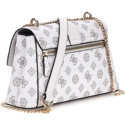 Afbeelding van GUESS Schoudertas Dorys Convertible Xbody Flap Bag White Logo Wit