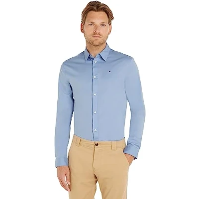 Image de Tommy Jeans Homme Chemise Tjm Original Stretch Shirt Dm0dm04405, Bleu (Lavender Lustre), XXS