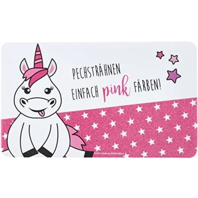 Afbeelding van infinite by GEDA LABELS (INFKH) 15904 Eenhoorn Malchance lont snijplank van melamine, roze/wit, 23, 5 x 14 0,5 cm