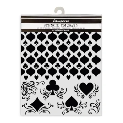 Afbeelding van Stamperia Master of Magic Thick Stencil 20x25cm Cards Pattern (KSTD174)