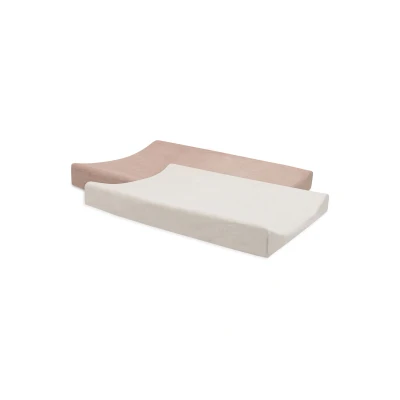 Afbeelding van Jollein Aankleedkussenhoes Badstof Duo 2 Stuks 50x70 cm Wild Rose &amp; Ivory
