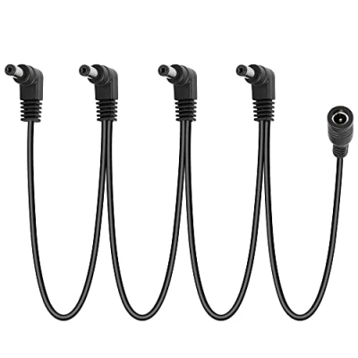 Afbeelding van GELRHONR Daisy Chain 1 4 weg gitaareffectpedaal stroomkabel DC5521 9V 2A rechte hoek 10m