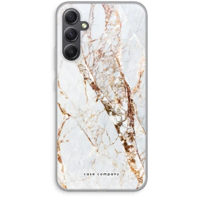 Afbeelding van Case Company® hoesje geschikt voor Samsung Galaxy A34 Goud marmer Soft Cover Telefoonhoesje Bescherming aan alle Kanten en Schermrand