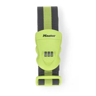 Afbeelding van MasterLock Bagageriem met 3 cijferig slot groen 2m x 5 cm