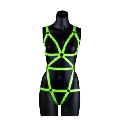 Afbeelding van Shots Ouch! Lichaamsbedekkend Harnas S/M neon green/black