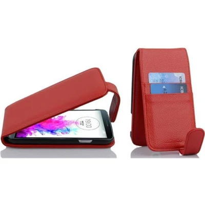 Afbeelding van Cadorabo Hoesje geschikt voor LG G3 in INFERNO ROOD Beschermhoes flip design Case Cover van getextureerd imitatieleer