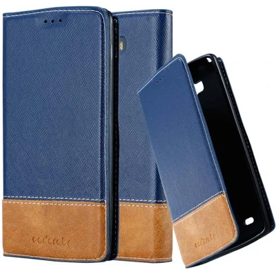 Afbeelding van Cadorabo Hoesje geschikt voor LG G3 in DONKERBLAUW BRUIN Beschermhoes met magnetische sluiting, standfunctie en kaartvakje Book Case Cover Etui