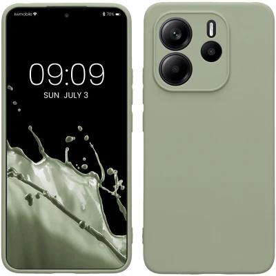 Afbeelding van kwmobile telefoonhoesje geschikt voor Xiaomi Redmi Note 14 4G Hoesje smartphone Precisie camera uitsnede In grijsgroen