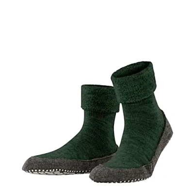 Image de FALKE Cosyshoe M HP laine picots sur la semelle 1 paire, Chaussettes Chaussons Homme, Vert (Green Melange 7318), 43 44