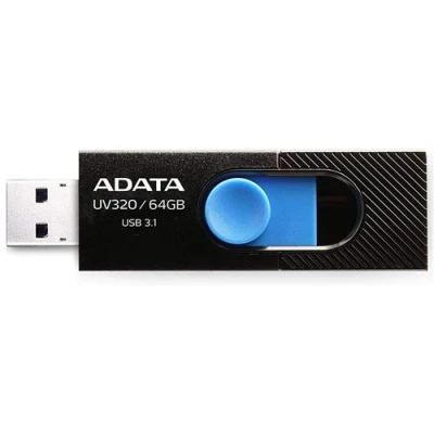 Image de Adata Uv320 64go Usb 3.1 (3.1 Gen 2) Capacity Noir, Bleu Lecteur Flash Lecteurs (64 Go, 2), Connecteur Type a, Slide, 7,9 G, Bleu)