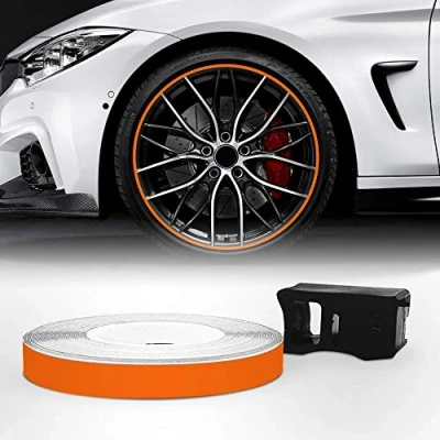 Afbeelding van Refractieve Wheel Trim strips voor autovelgen, oranje, 7 mm x 6 m