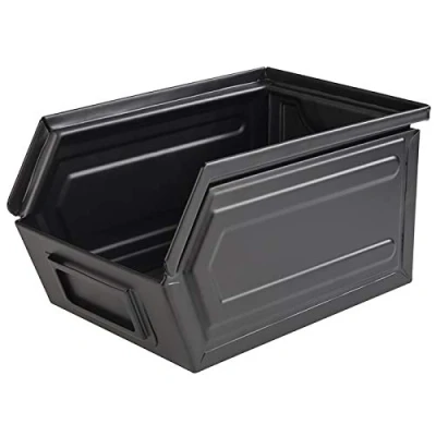 Afbeelding van APS Snackbox &quot;Industrial&quot; van metaal in zwart met etikettenvak, 15,5 x 23,5 13 cm, Fast Food Box, vaatwasmachinebestendig, stapelbaar