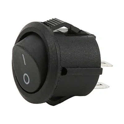Afbeelding van 20 stuks ronde tuimelschakelaar, 50 VAC en 6 A, 125 VAC, zwart, rond, aan/uit, mini bootschakelaar, Spst drukknop