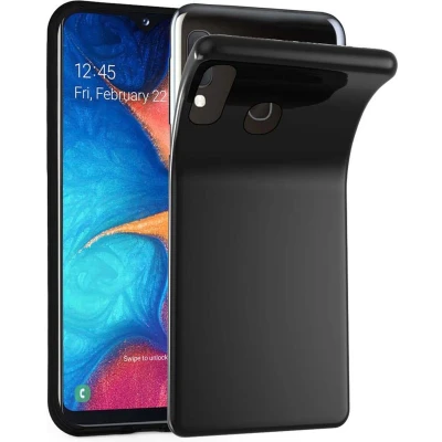 Afbeelding van Cadorabo Hoesje geschikt voor Samsung Galaxy A10e / A20e in ZWART Beschermhoes gemaakt van flexibel TPU Silicone Case Cover
