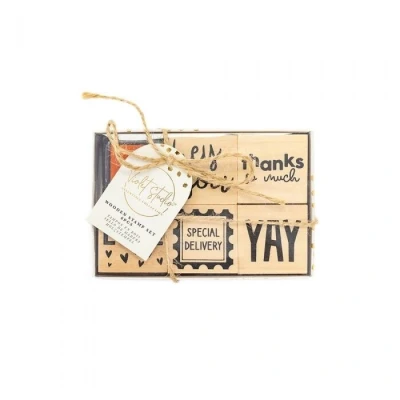 Afbeelding van Violet Studio Wooden Stamp Set Sentiments