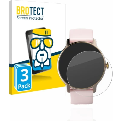 Afbeelding van BROTECT Screenprotector voor Hama Fit Watch 4910 Folie Beschermfolie Beschermglas transparant (3 Stuks)